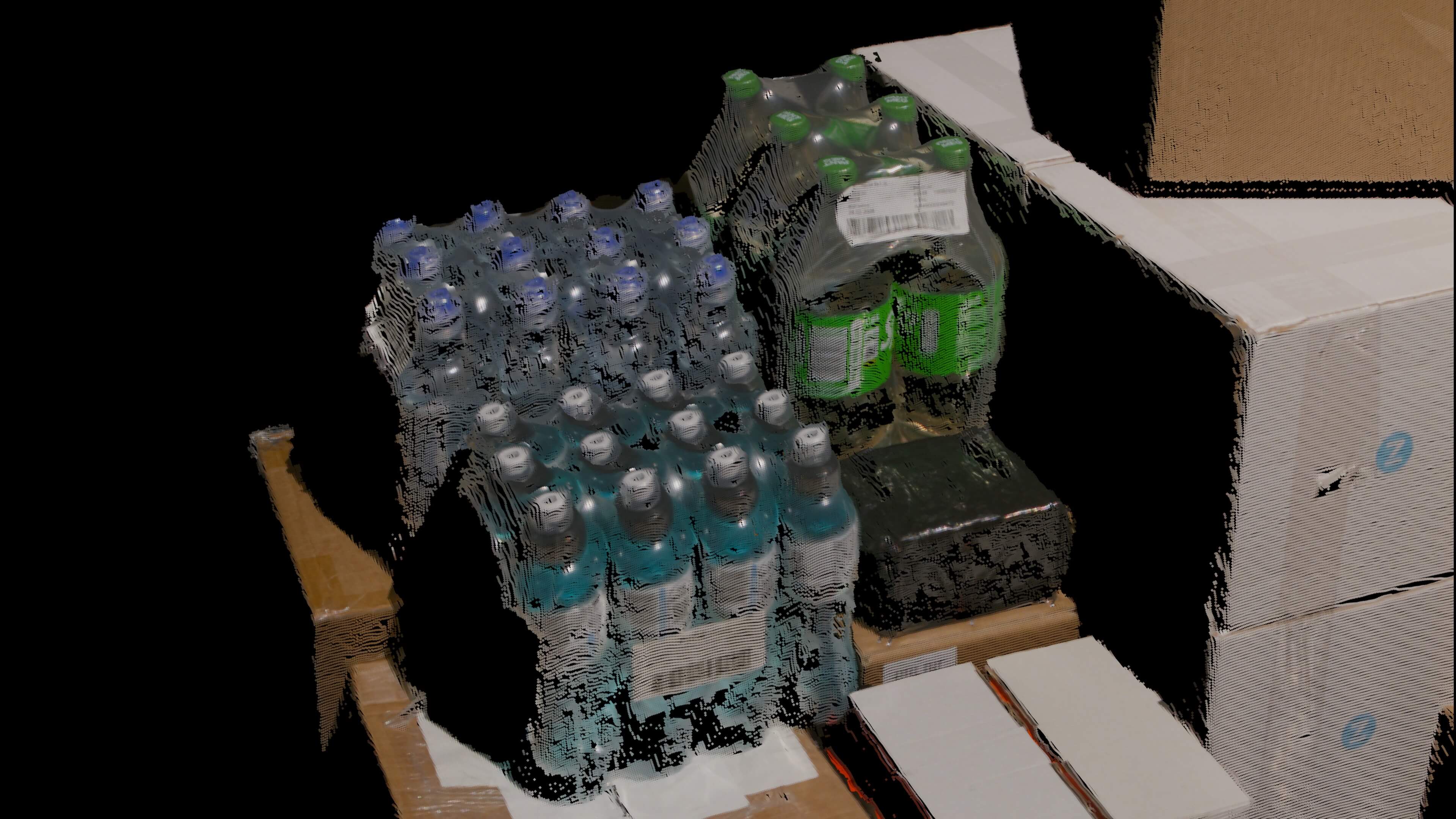 제조 공정에서 투명 및 반사 부품의 클로즈업 보기 - Zivid 3 XL250