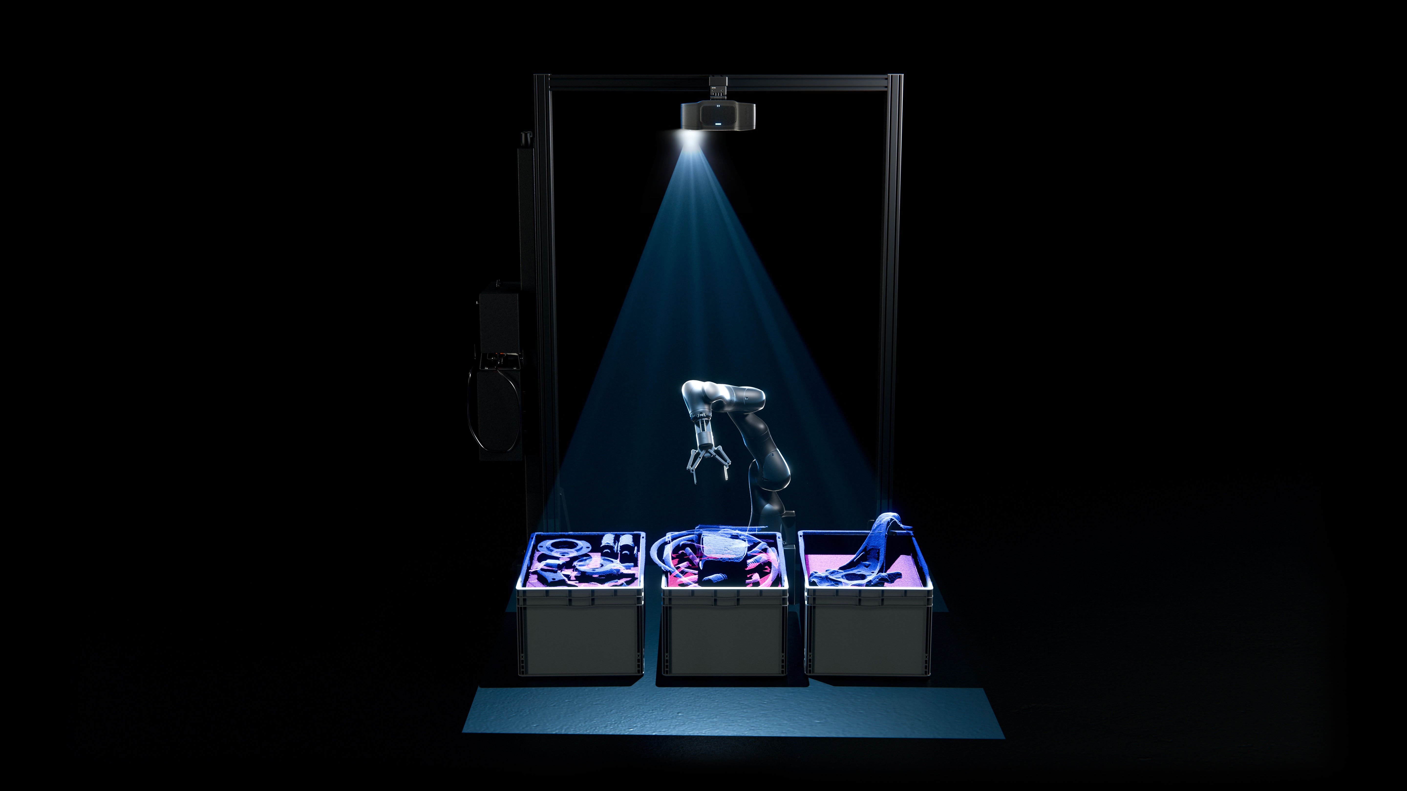 다중 및 대형 빈 피킹을 위한 Zivid 3 3D 비전 카메라