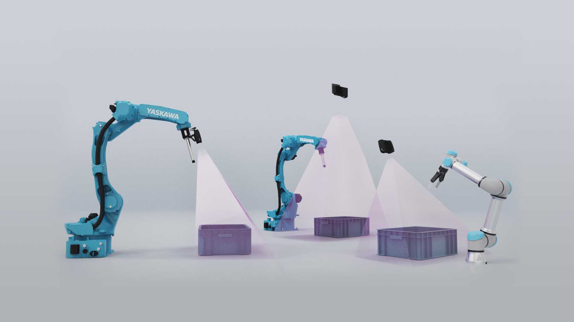 3D vision on arm robot and stationary example use