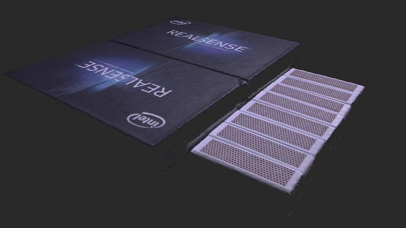 Intel-RealSense-boxes point cloud with Zivid-3D-camera