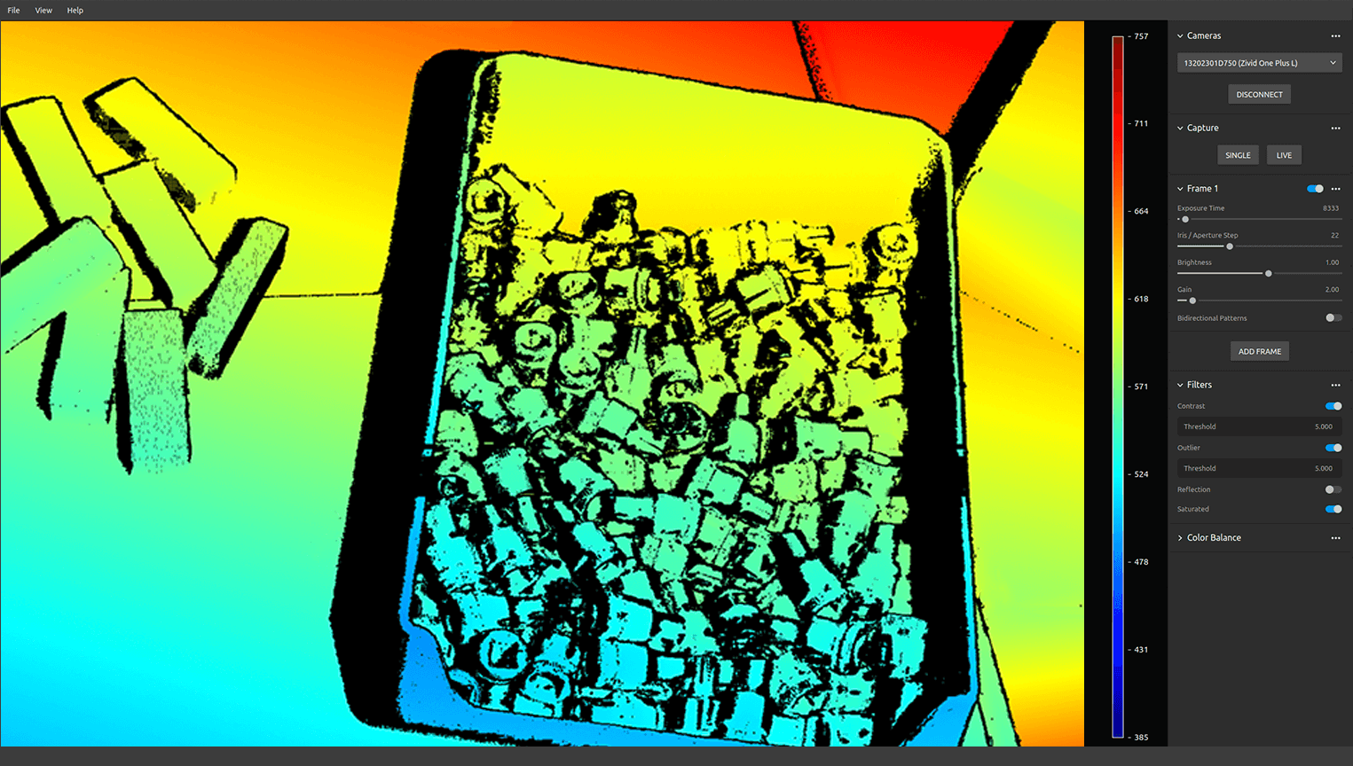 Zivid Studio Depth Map viewer