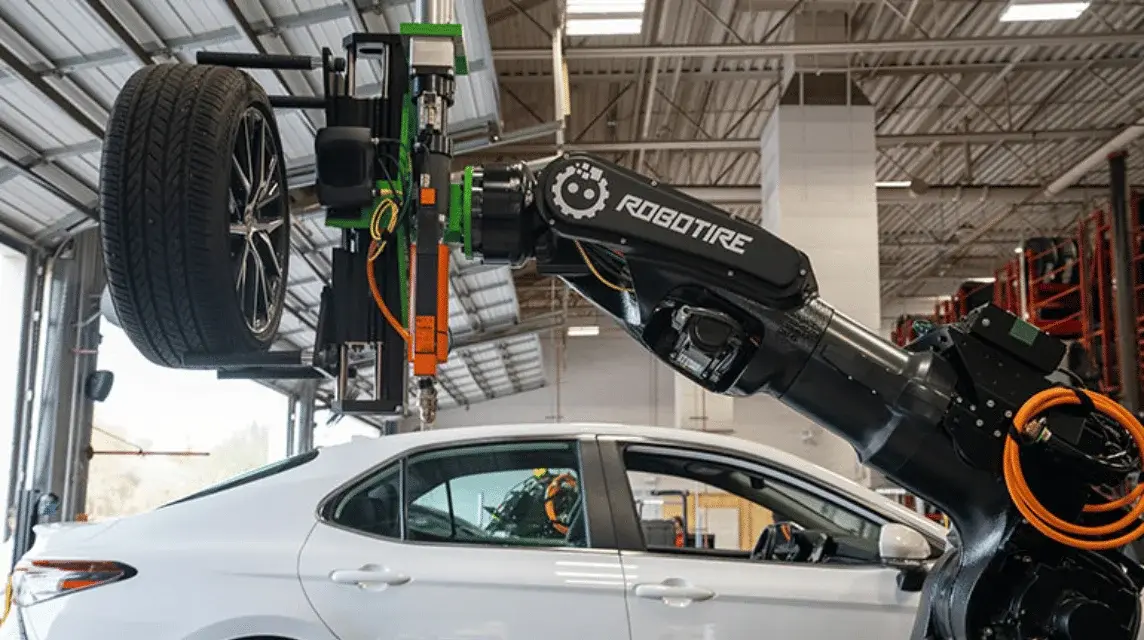 Changing a tire in 20 min with Robotire's automated system