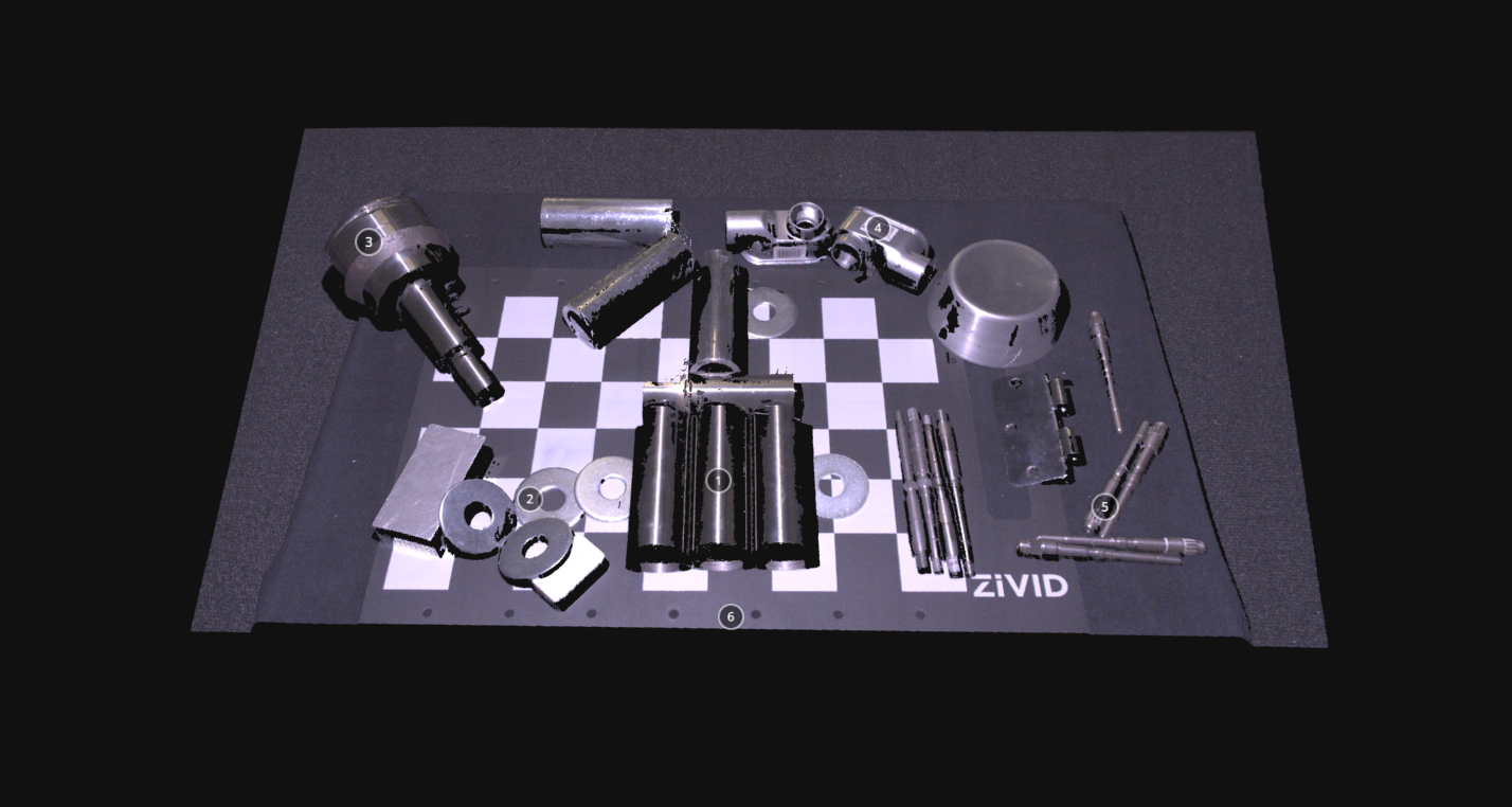 point cloud collection of shiny objects